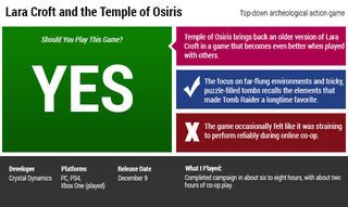 Illustration for article titled Lara Croft and the
Temple of Osiris: The Kotaku Review